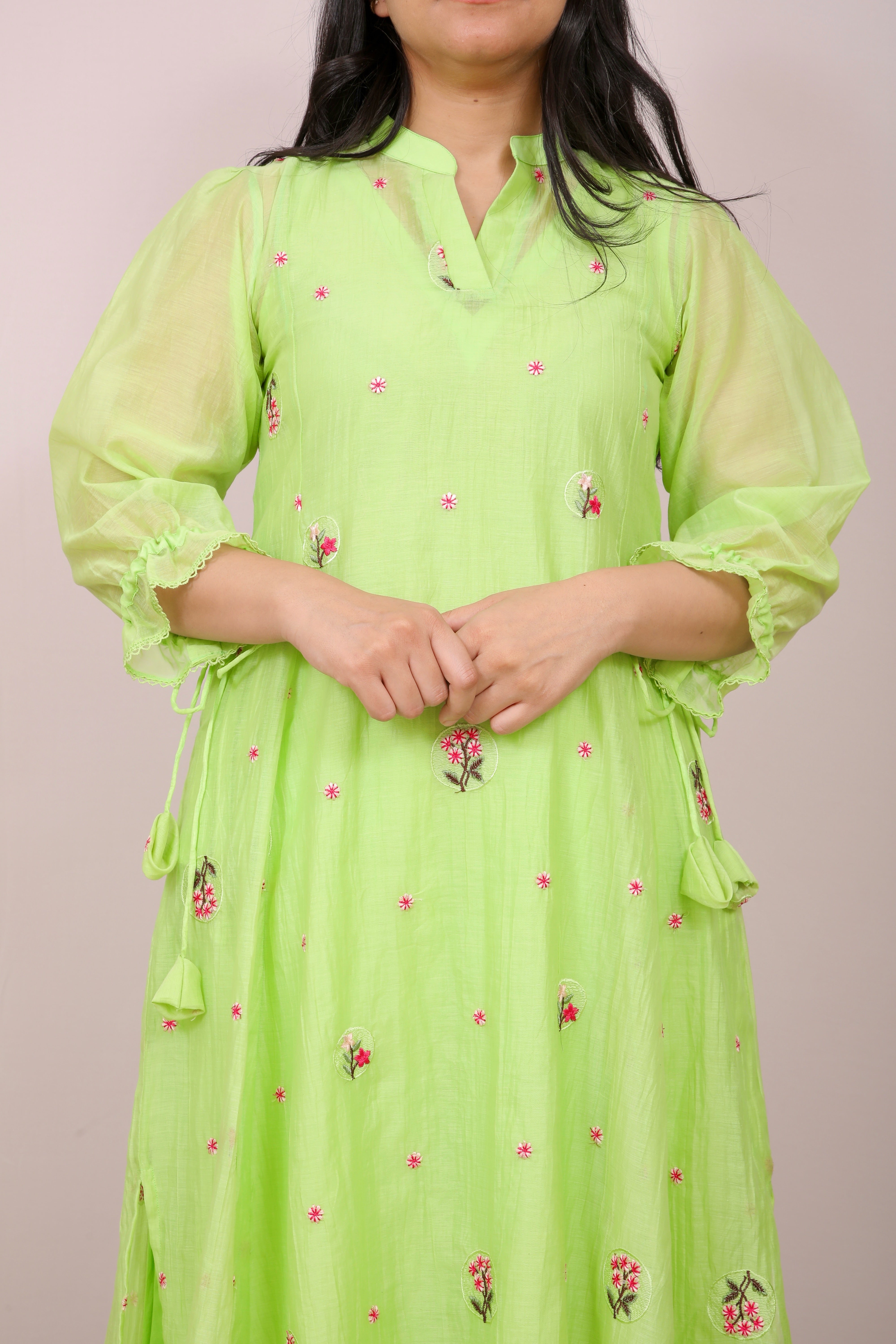 Zeenat Mul Chanderi Anarkali Set