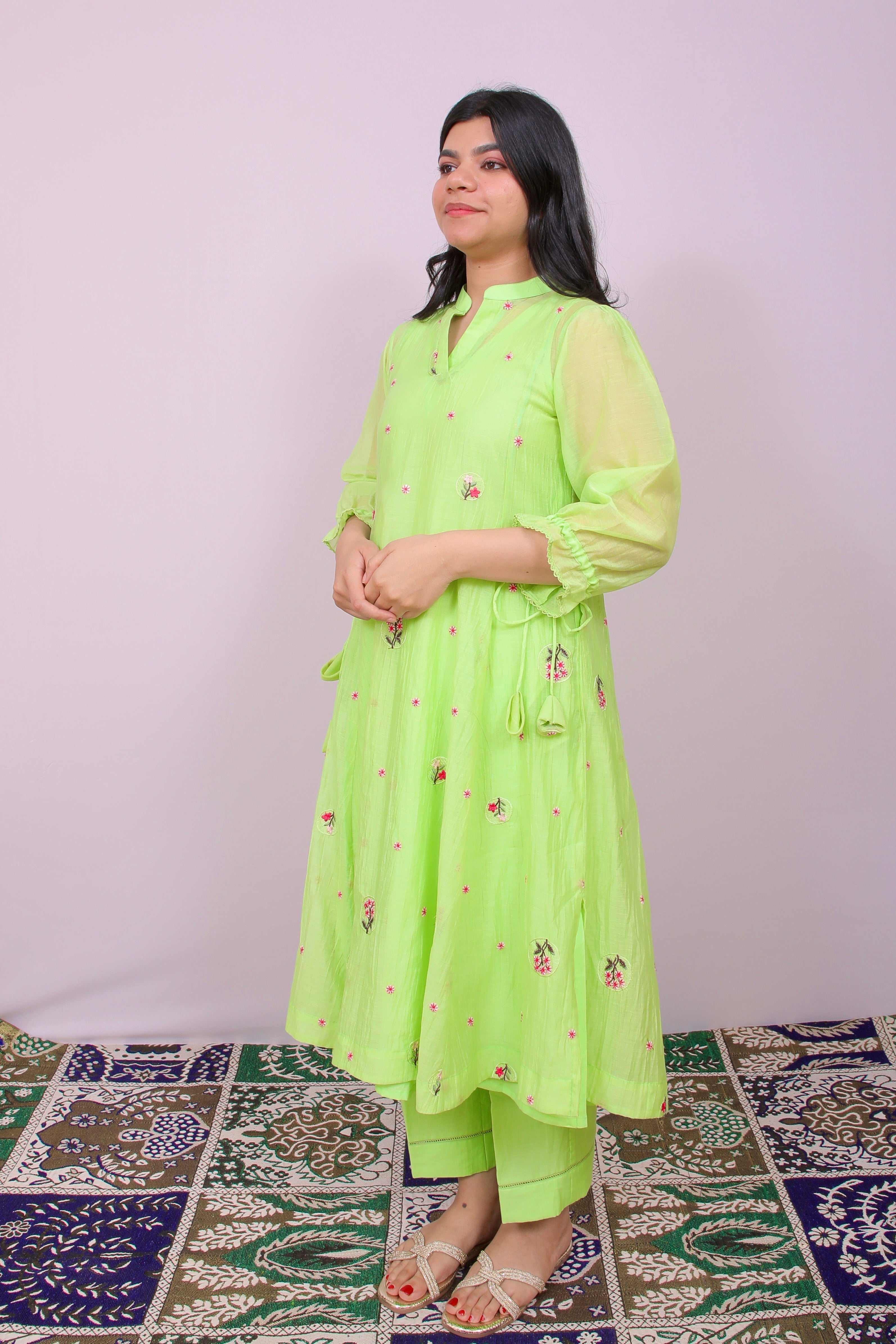 Zeenat Mul Chanderi Anarkali Set