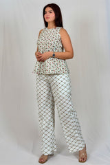 Phoolkari Cotton Peplum Co-ord Set