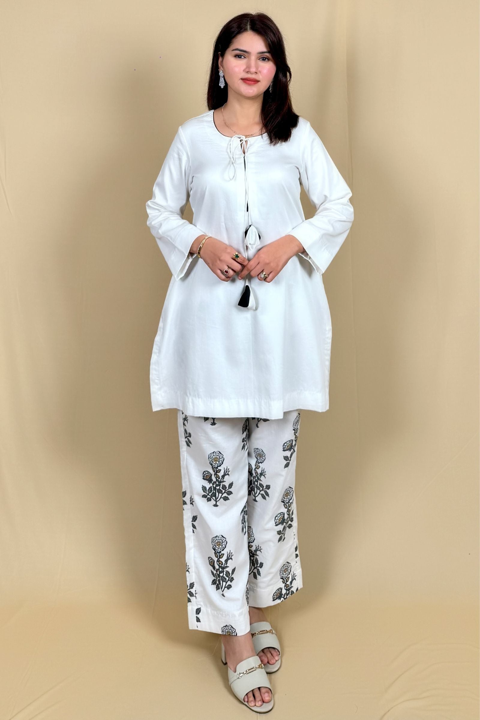 Sukoon White Ethnic Co-ord Set