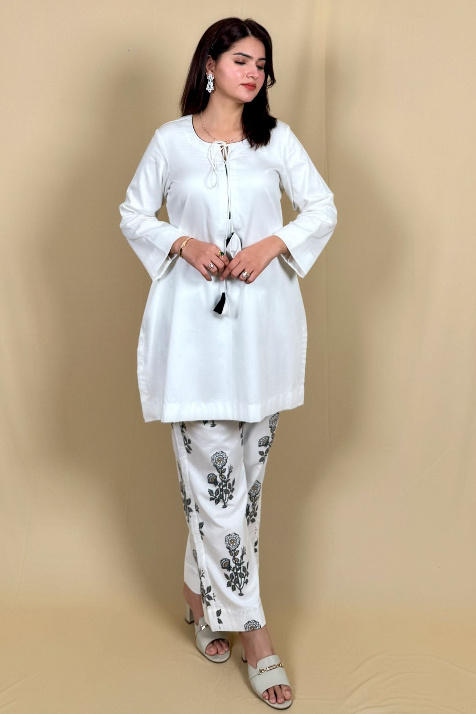 Sukoon White Ethnic Co-ord Set