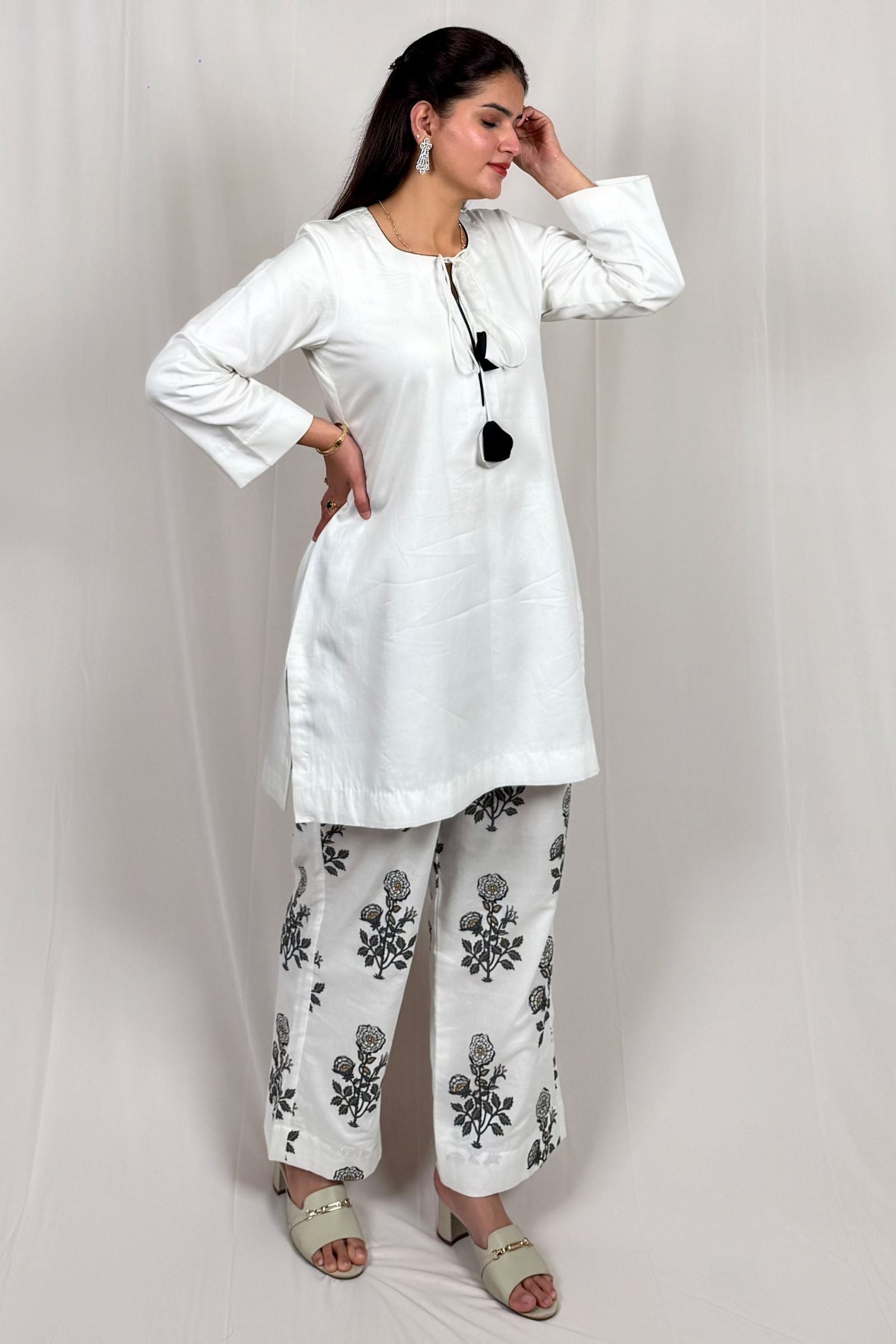 Sukoon White Ethnic Co-ord Set