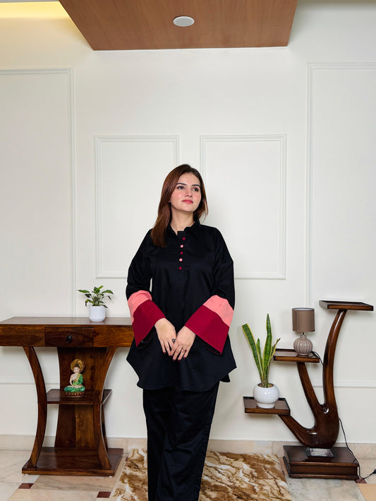 Berry Noir Collar Co-ord Set