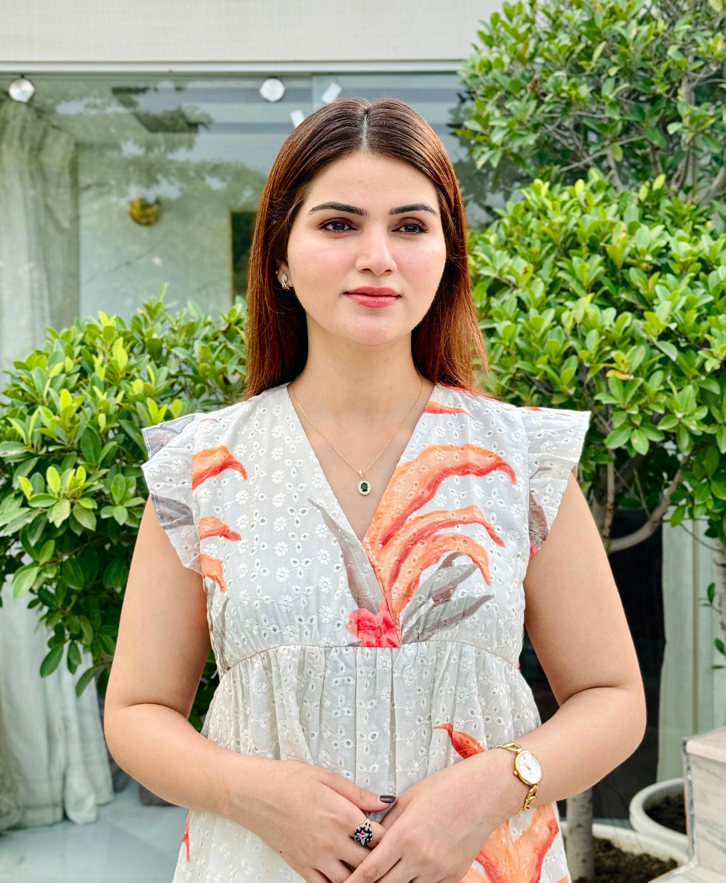 Sunset Bloom Cotton Shifli Top