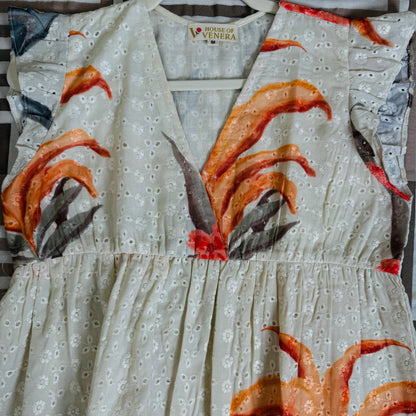 Sunset Bloom Cotton Shifli Top